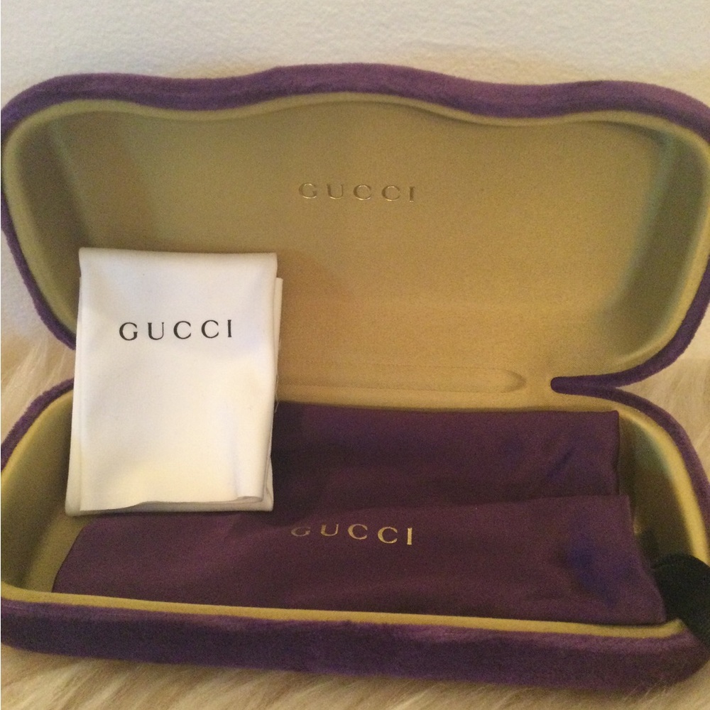 Gucci Velvet Eyeglass Case Purple